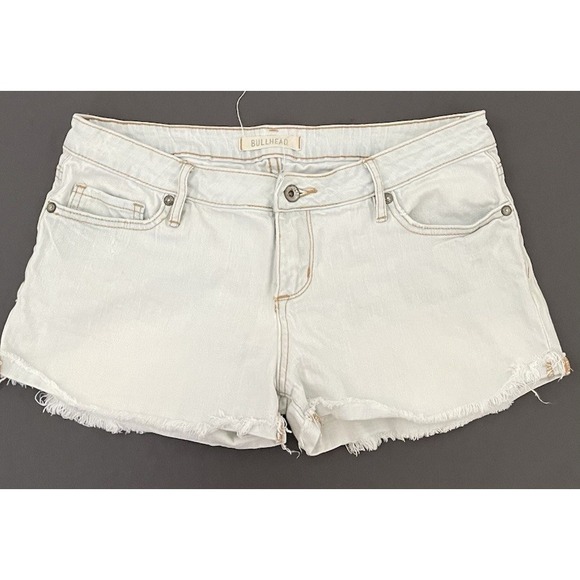 Bullhead Denim Co. Pants - Bullhead Denim Jean Shorts Womens Light Blue Slouchy Distressed Size 9‎ Raw Hem